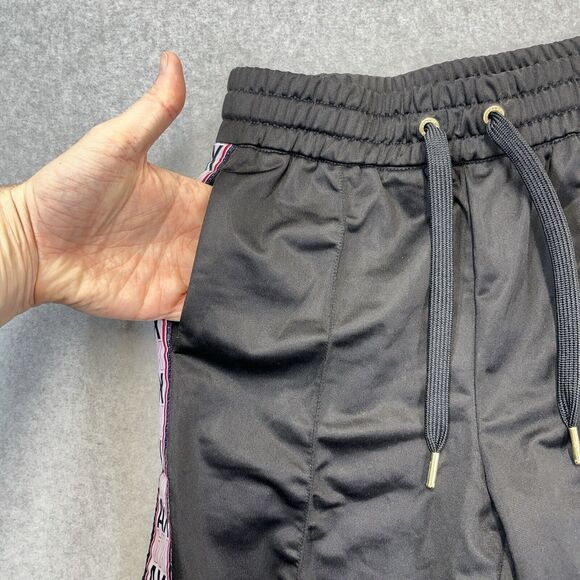 A/X Armani Exchange Womens Track Pants XS Black Red Logo Snap Up Leg Side Stripe - Picture 9 of 11